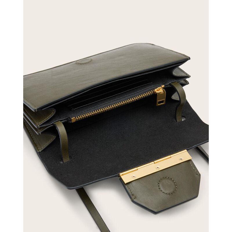 AllSaints Ann Leather Crossbody Wallet Bag image number 5
